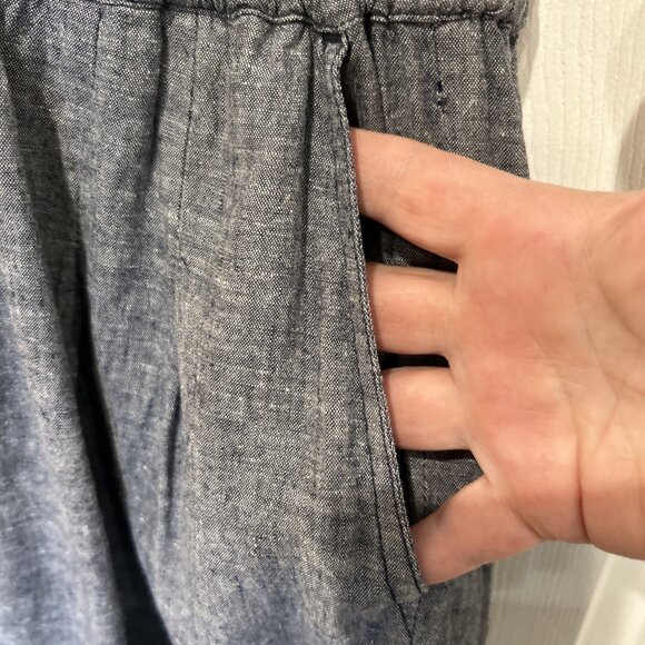 Toad & Co Womens Romper M Dark Blue Tara Hemp Faux Wrap Outdoor GranolaGirl - Picture 5 of 9